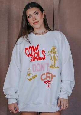 Charlie Southern “Cowgirls Don’t Cry” Graphic Crewneck Sweatshirt